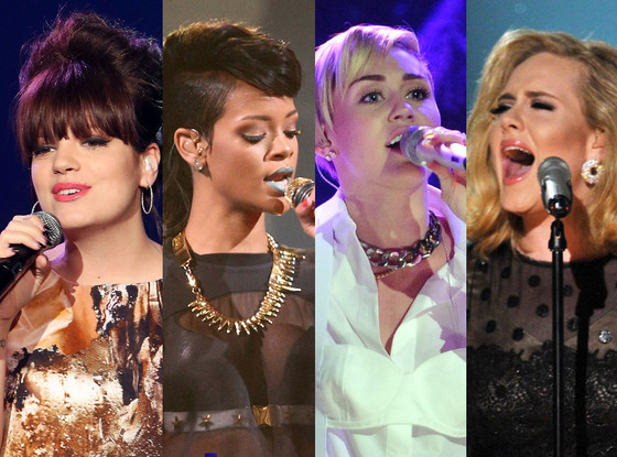 Lily Allen, Rihanna, Miley Cyrus, Adele Lily Allen, Rihanna, Miley Cyrus, Adele